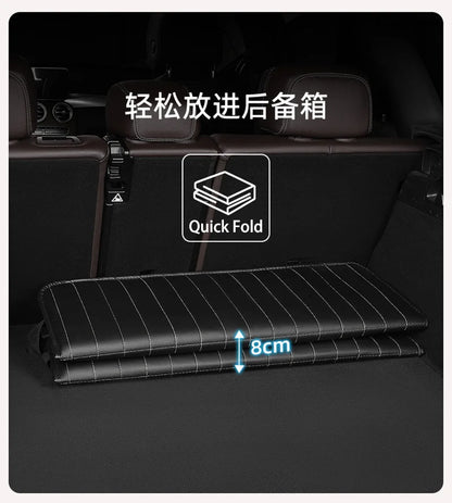 Foldable Car Travel Bed for Rear Seat – Wear-Resistant PU Sleeping Pad Mattress for SUV & Sedan Trips