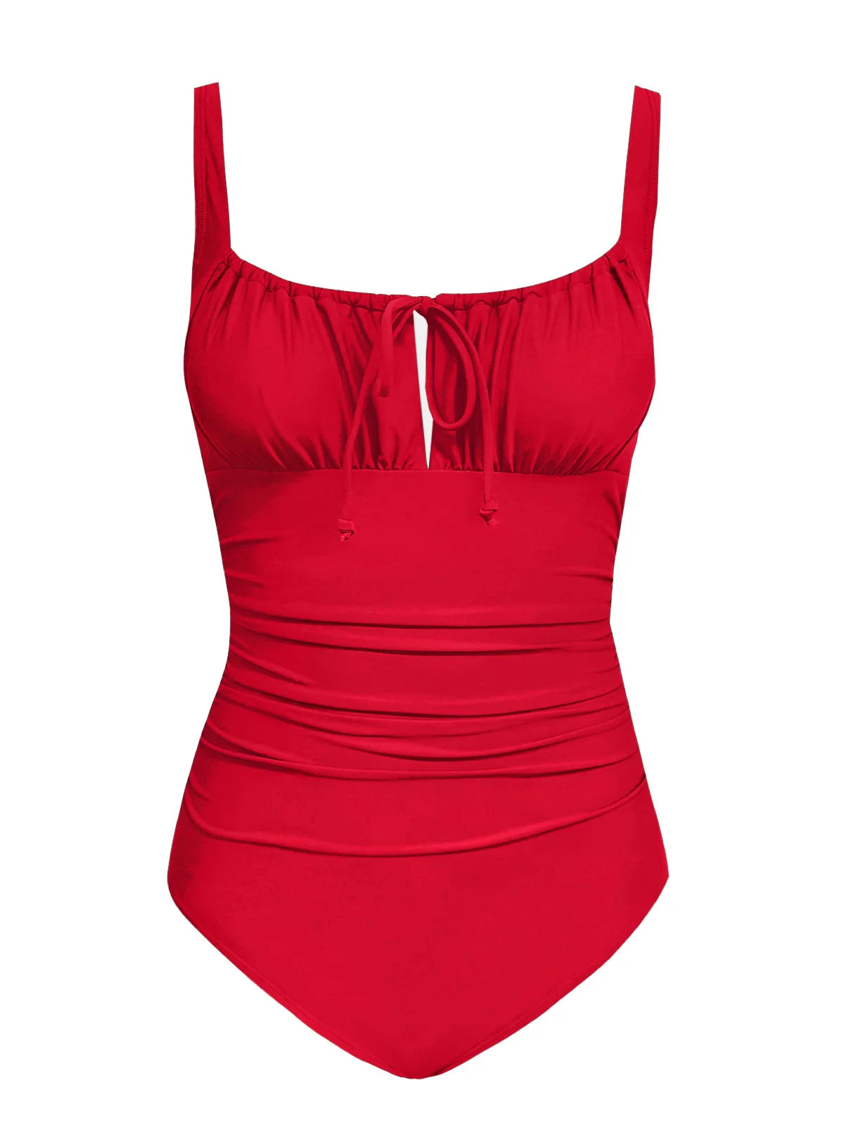 Cupshe Square Neck Drawstring One-Piece Swimsuit – Sexy Back Hook Monokini Beachwear for Women