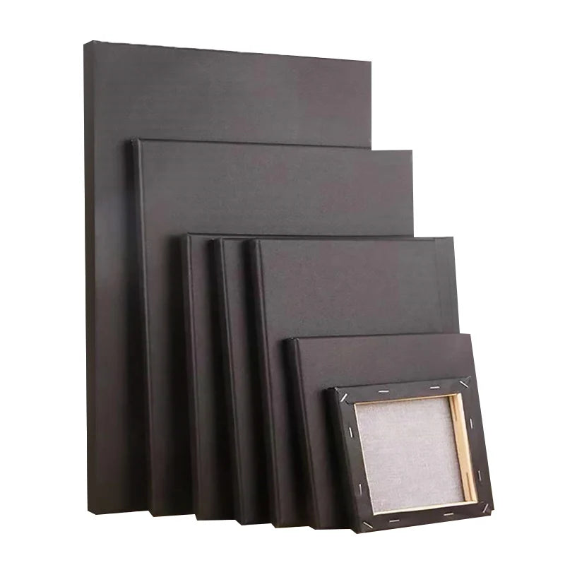 Black Canvas Wooden Oil Painting Frame – Cotton DIY Graffiti Canvas for Children & Beginner Art Practice Supplies