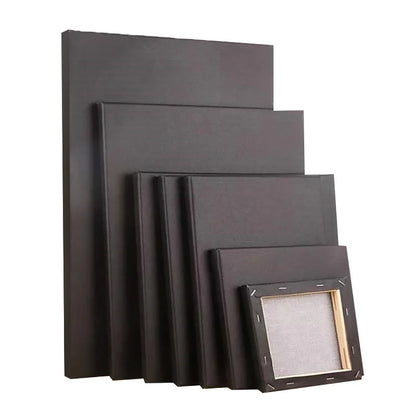 Black Canvas Wooden Oil Painting Frame – Cotton DIY Graffiti Canvas for Children & Beginner Art Practice Supplies