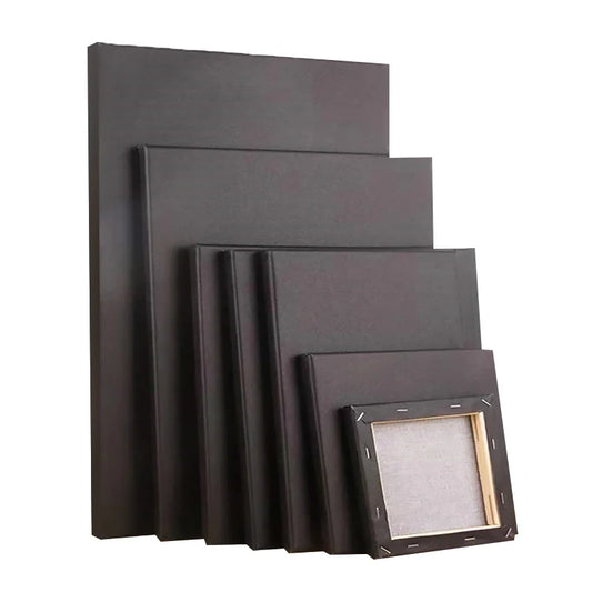Black Canvas Wooden Oil Painting Frame – Cotton DIY Graffiti Canvas for Children & Beginner Art Practice Supplies