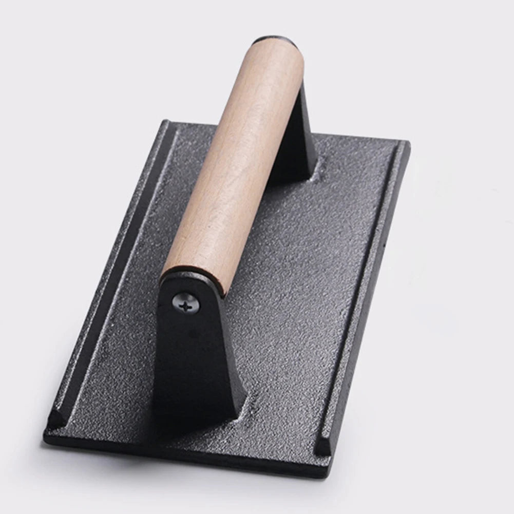 Universal Rectangular Meat Press, Heavy-Duty Steak & Burger Press with Handle, BBQ Cooking Tool, High Temperature Resistance