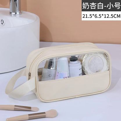 Portable Transparent Travel Cosmetic Bag for Women — Large-Capacity Waterproof Makeup & Toiletry Storage Case