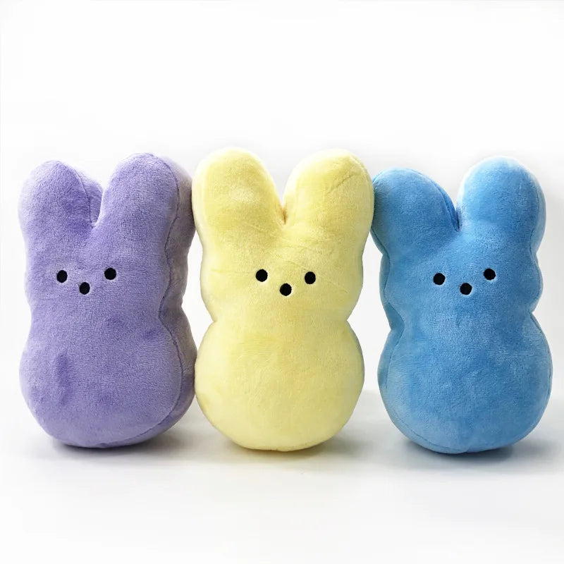 15cm Peep Bunny Plush Toy – Soft Stuffed Rabbit Doll with Star Carrot for Easter & Room Decor Gift