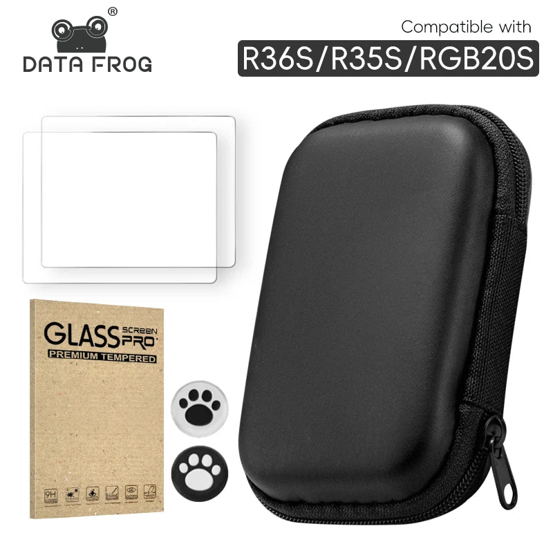 DATA FROG R36S Tempered Glass Screen Protector - Original Cover Film for 3.5-Inch RGB20S and R35S Game Player