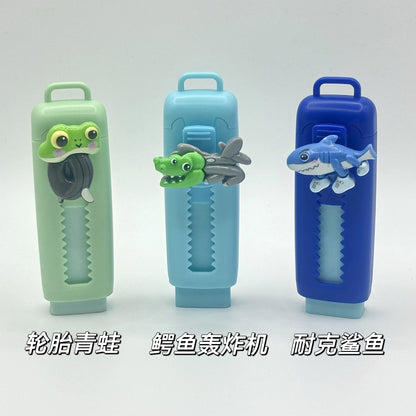 6PCS Italian Brainrot Tung Retractable Pencil Erasers — Kawaii Cute Drawing & Painting School Supplies