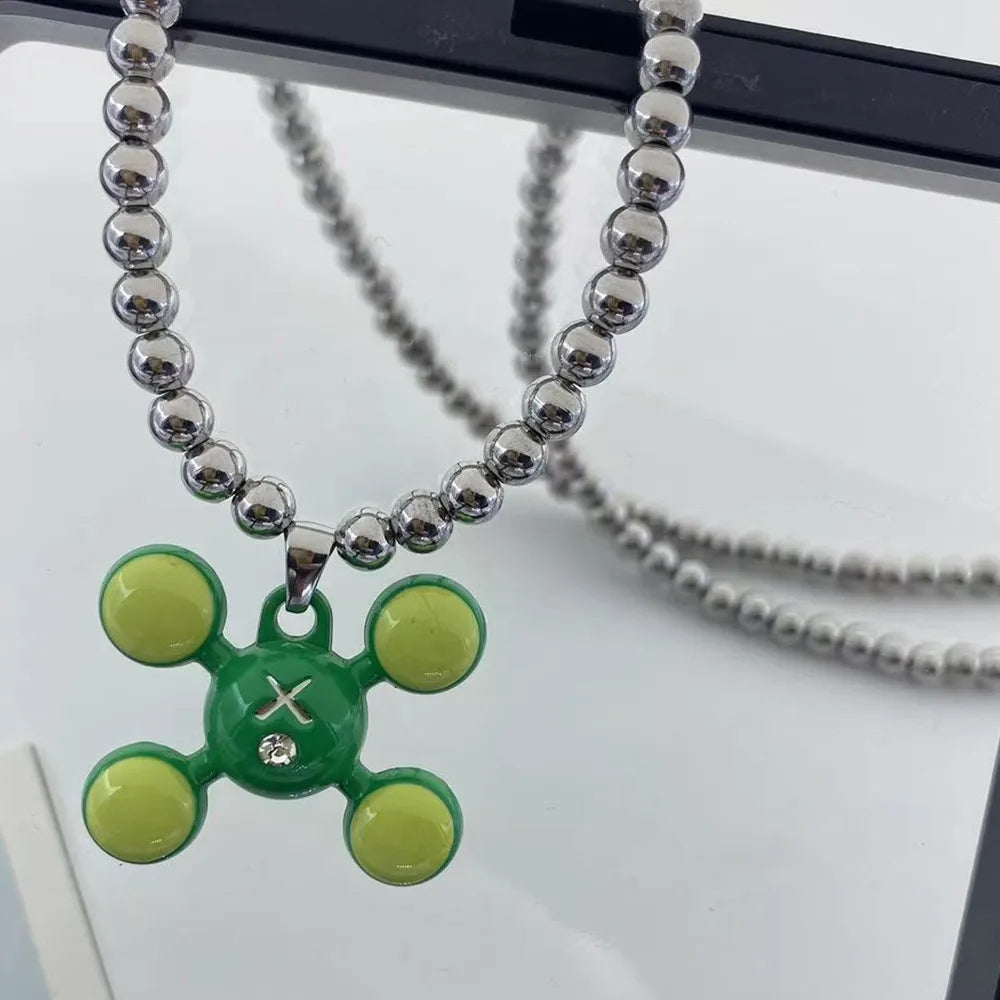 Quad Ball Pendant Necklace - Hip Hop Style Stainless Steel Jewelry for Men & Women, Fashion Personality Collection