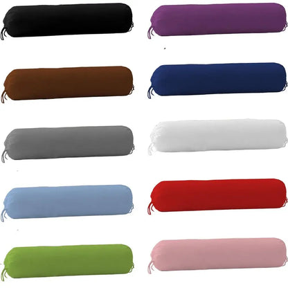 Solid Color Long Cylindrical Pillowcase – Removable & Washable Neck Bolster Cover for Bedroom
