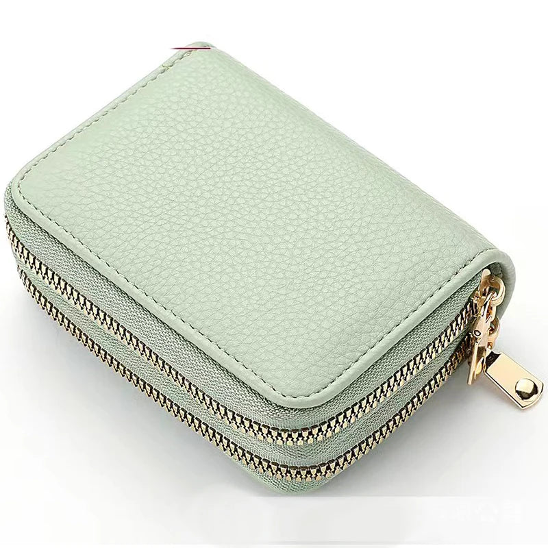 Women’s Short Zipper Purse with Lychee Pattern – Fashion Large Capacity Multi-Card Slot Coin Purse