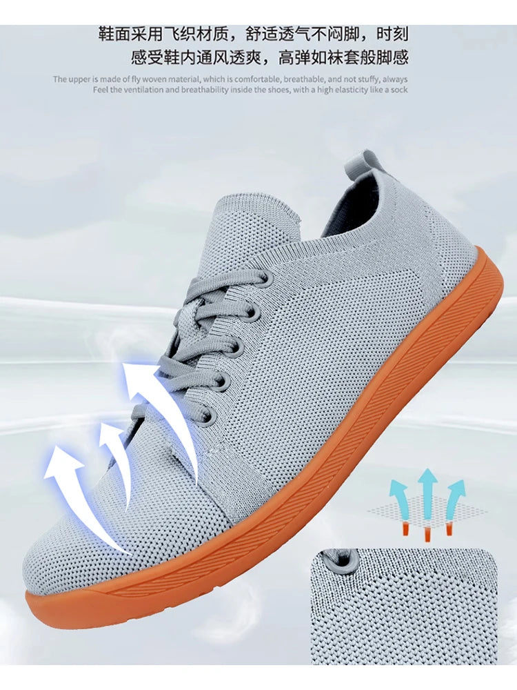 Wide Toe Barefoot Shoes for Men & Women – Minimalist Walking Sneakers with Zero Drop Sole & Breathable Mesh