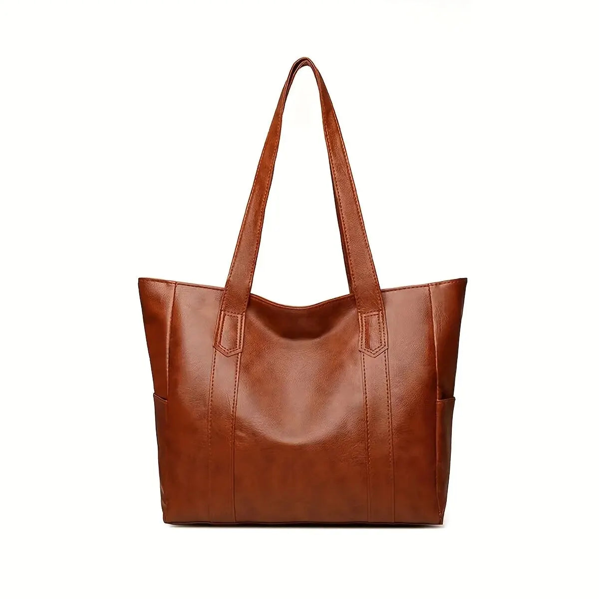 Vintage Large Capacity Tote Bag - Retro Vegan Shoulder Bag for Women, Casual Handbag for Commute