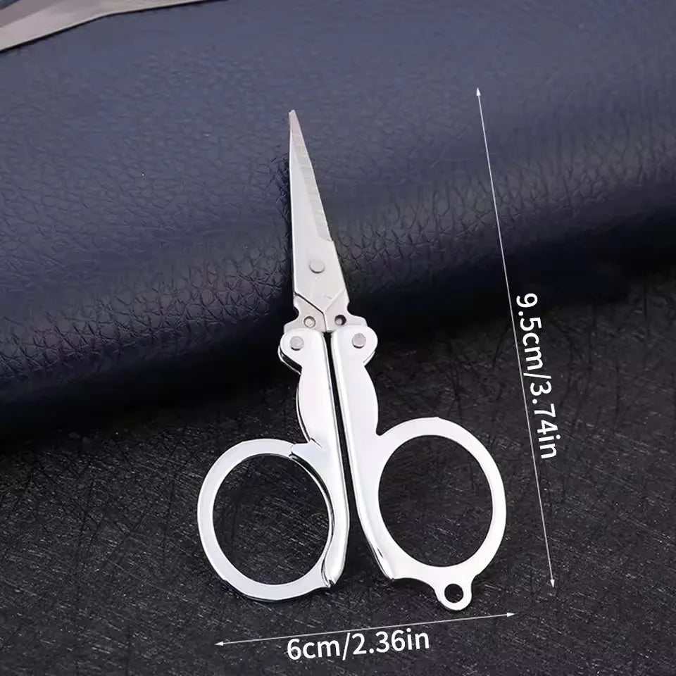 Folding Pocket Scissors – Multifunctional Stainless Steel Mini Scissors for Household, Thread Cutting & Nail Care