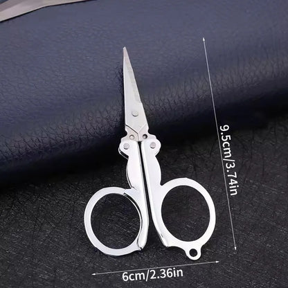 Folding Pocket Scissors – Multifunctional Stainless Steel Mini Scissors for Household, Thread Cutting & Nail Care