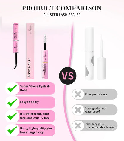 48H Eyelash Glue and Seal for Clusters – Strong Hold, Long-Lasting Adhesive for Lash Extensions