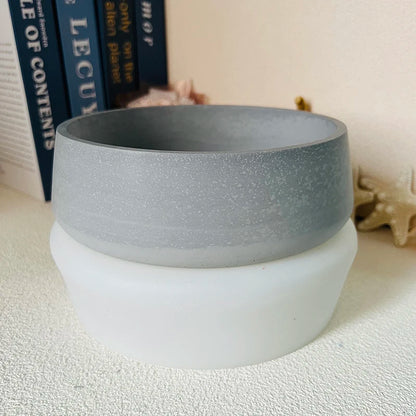 Round Bowl Cement Candle Cup Vessel Mold | Large Terrazzo Candle Bowl Silicone Concrete Mold | Handmade Flowerpot Clay Mold
