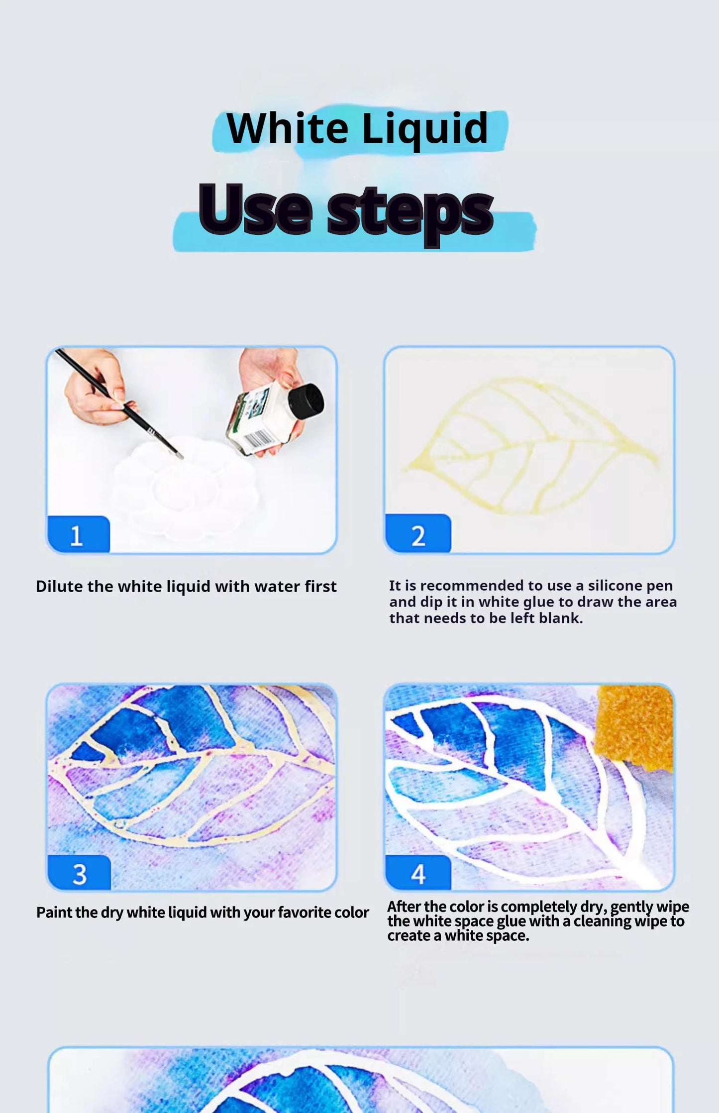 Art Masking Fluid – 18/30/75ml Stay White Cover Liquid for Watercolor Painting, School & Office Art Supplies