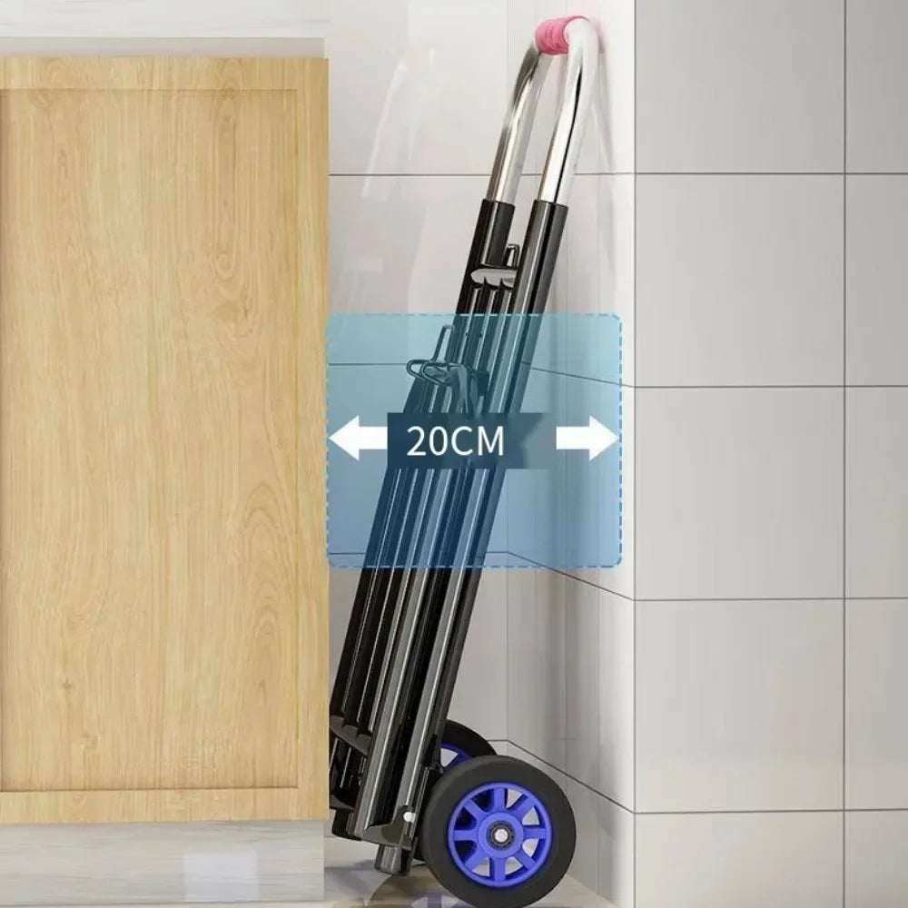Folding Retractable Hand Truck – Portable Trolley for Shopping and Luggage | Household Magic Trailer and Cart