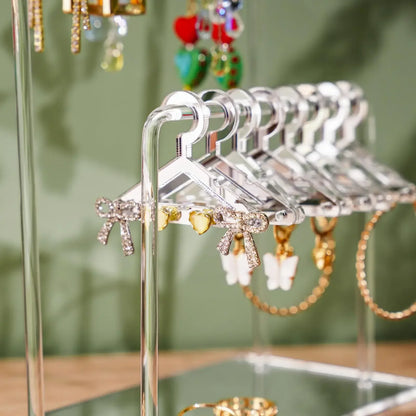 16pcs Hanger-Shaped Jewelry Holders – Personalized Earring Display Racks & Organizer Stands
