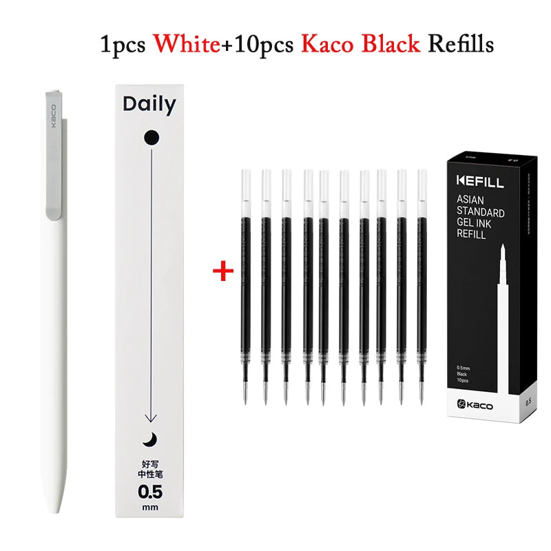 KACO Metal Clip Gel Pen - 0.5mm Black Ink Quick Dry Signature Pen with 800M Smooth Writing Capacity