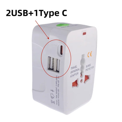 Universal Power Plug Adapter - International Travel AC Charger Converter for EU, US, AU, UK, Electrical Socket Outlet