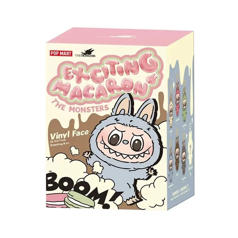 17cm Labubu V1 The Monsters Blind Box - Keychain & Cardiac Macarone Girl Gift with Free Sonny Angel