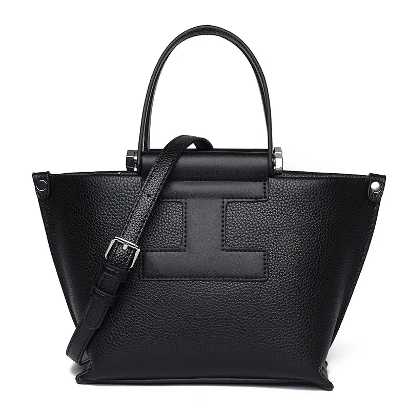 Luxury Cowhide Women’s Tote Bag – High-Quality Genuine Leather Shoulder and Crossbody Handbag, Fashionable Sac A Main