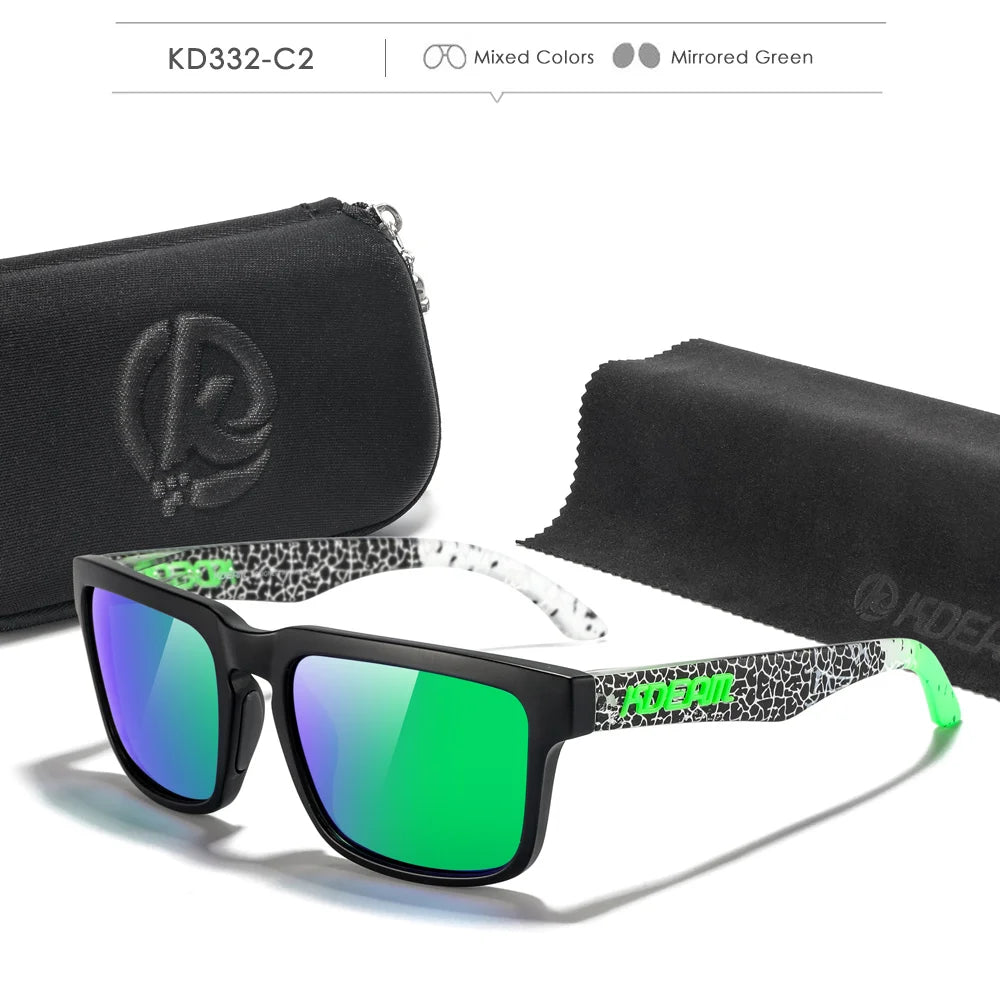 KDEAM Photochromic & Polarized Sunglasses - Category 3 Polarization, Unique Frame Surface Eyewear for Men & Women with Case