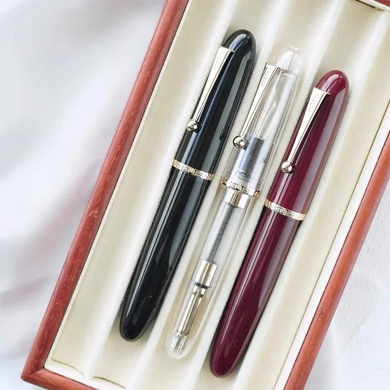 Luxury JinHao 9019 Dadao Fountain Pen – Transparent Acrylic Spin Design, 40mm Nib for Office & School Writing Supplies