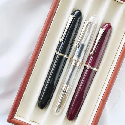 Luxury JinHao 9019 Dadao Fountain Pen – Transparent Acrylic Spin Design, 40mm Nib for Office & School Writing Supplies
