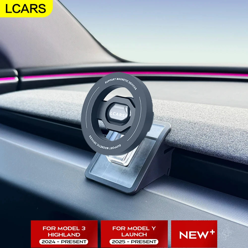 Tesla Model 3 Highland 2024 & Model Y 2025 Magnetic Phone Mount - Anti-Shake Vibration-Resistant Car Holder Stand