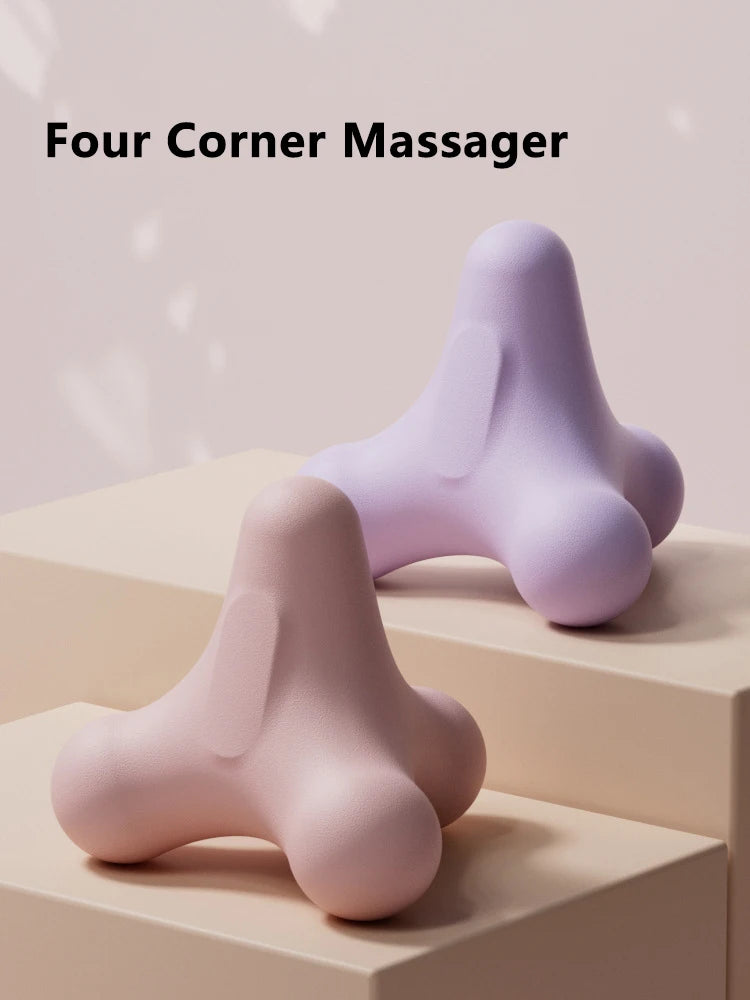 Four Corner Fascia Massage Ball - Plantar Ball for Shoulder, Neck, Waist, and Hand Muscles - Exercise, Relaxation, Meridian Fitness Tool