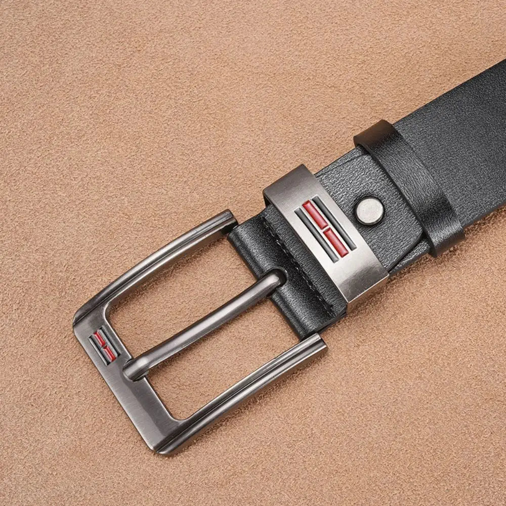 Genuine Leather Men's Belt – High-Quality Buckle, Cowskin Casual & Business Waistband, Cowboy Fashion 2024 New