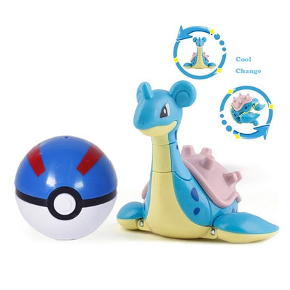 New Pokémon Action Figures – Pikachu, Charizard & Greninja Pocket Monster Poké Ball Deformation Toys for Kids Birthday Gifts