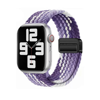 Nylon Braided Watch Band for Apple Watch – Compatible with Series SE, 3–10 & Ultra (38–49mm Adjustable Sport Strap)