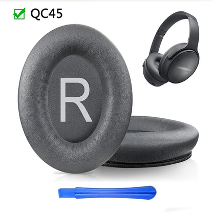 KUTOU Replacement Ear Pads for Bose QC45 – Soft Protein Leather Cushions for QuietComfort 45