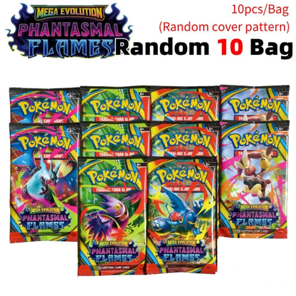 Pokémon Mega Evolution Phantasmal Flames TCG Cards – English 9+1 Booster Pack Trading Card Collection Set