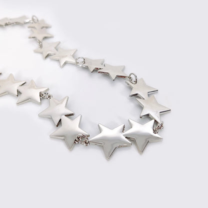 Y2K Star Chain Belt for Women - Adjustable Gold Silver Goth Punk Waist Accessory