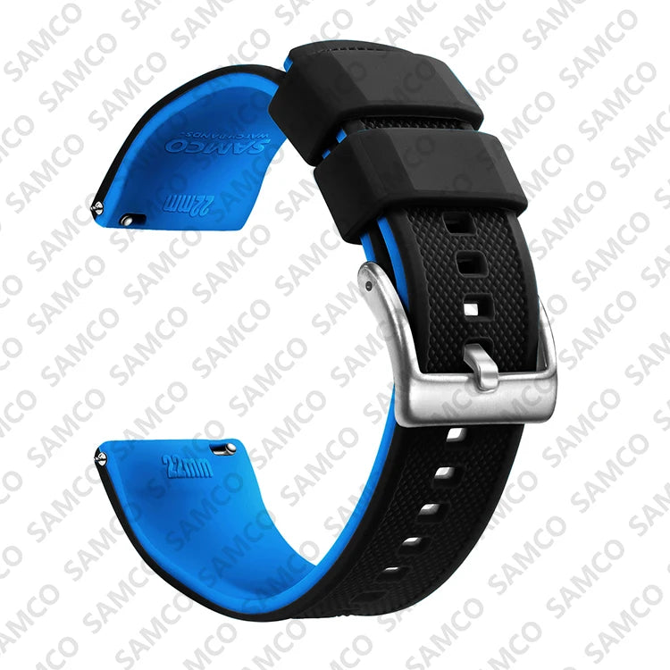 Premium Silicone Watch Band - Quick Release Rubber Replacement Strap for 18mm 20mm 22mm Watches