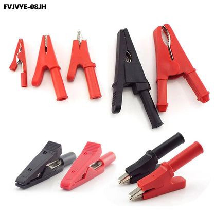 Alligator Clip Banana Plug Adapter - 10A-50A Insulated 2mm/4mm Multimeter Test Lead Clips