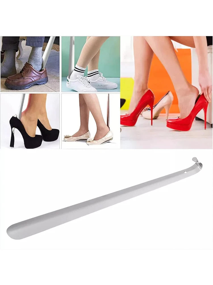 Professional 42/52cm Stainless Steel Shoehorn – Easy-Handle Metal Shoe Extractor and Lazy Shoe Helper Accessory