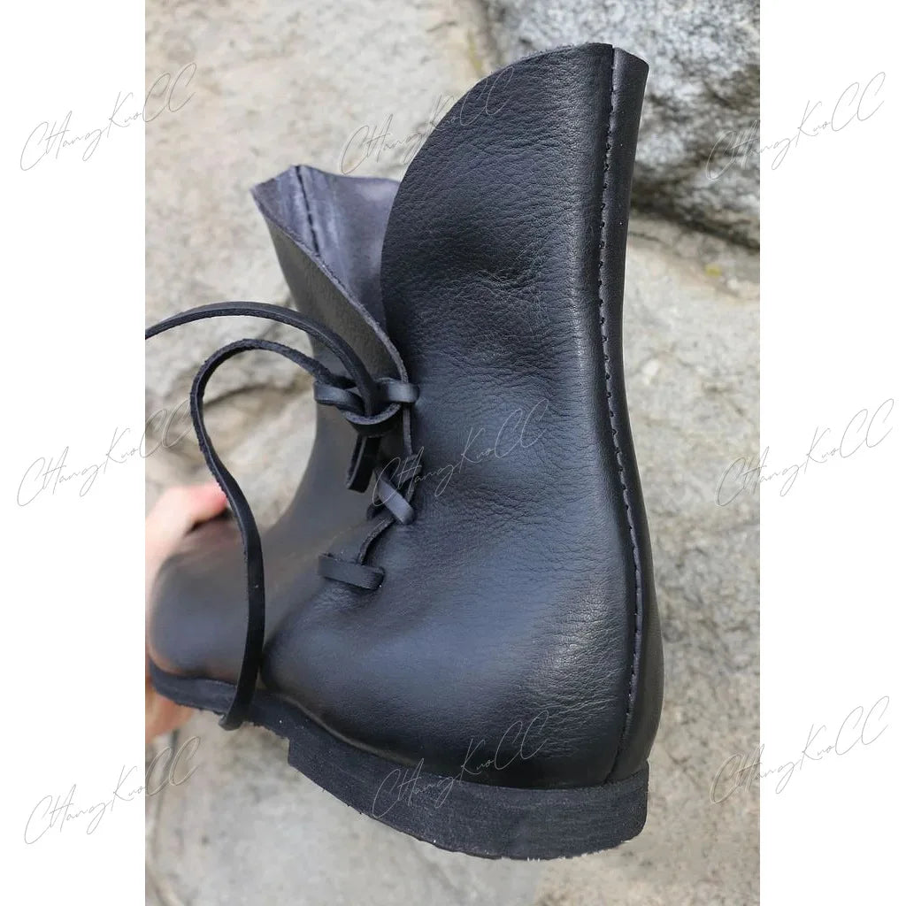 European Medieval Poulaine Boots - Vintage Royal Pointed Crakow Renaissance Cosplay Shoes