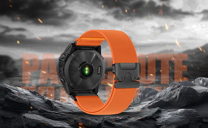 22mm QuickFit Nylon Strap for Garmin Fenix 8 7 6 5 Series, Venu 3, Tactix 7 – Parachute Style Replacement Watch Band 47mm