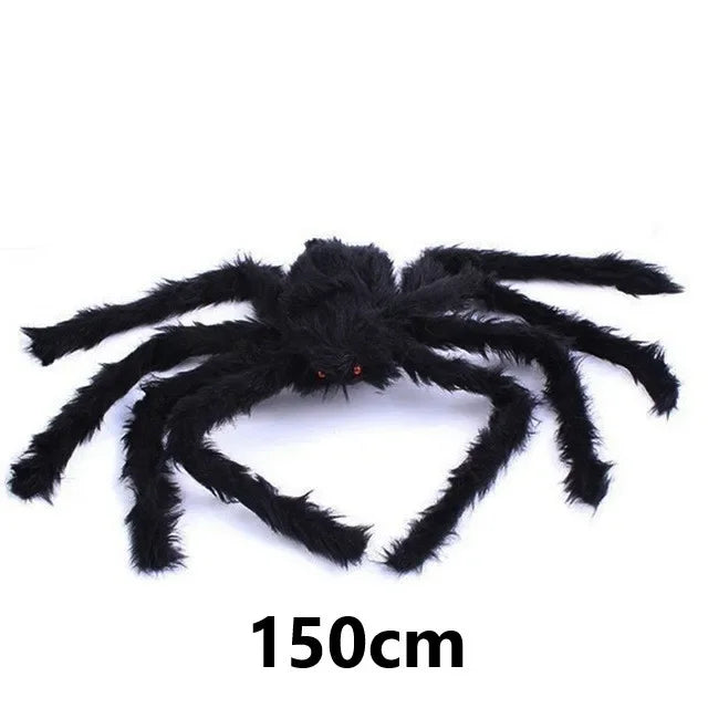 Large Plush Halloween Spider - Outdoor Party Decoration, Haunted House Prop and Prank Decor