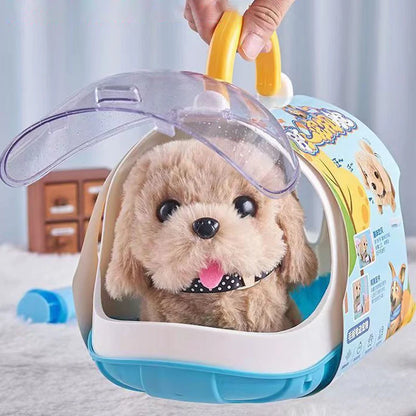 Electronic Walking Pet Dog Toy - Interactive Plush Puppy, Vibrating Automatic Moving Toy for Kids & Babies