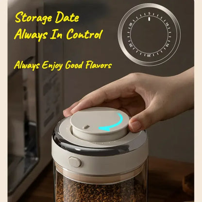 500/1100/1700ml Glass Coffee Bean Storage Jars — Vacuum Sealed, Airtight & Moisture-Proof Container with CO2 Valve for Kitchen