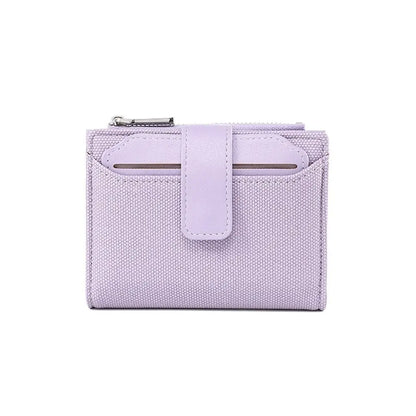 Fashionable Women’s Folding Short Wallet — High-Quality PU Leather Solid Color Purse with Zipper Coin Pocket & Card Holder
