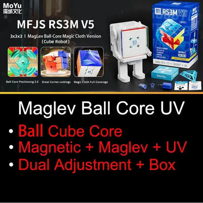 MoYu RS3M V5 3x3 Magnetic Speed Cube - Professional Magic Cube Puzzle for Speedcubing and Fidget Fun