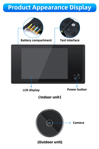 Awapow 3.5" Digital Door Viewer — 120° HD LCD Peephole Camera, 2MP Cat Eye Doorbell Monitor