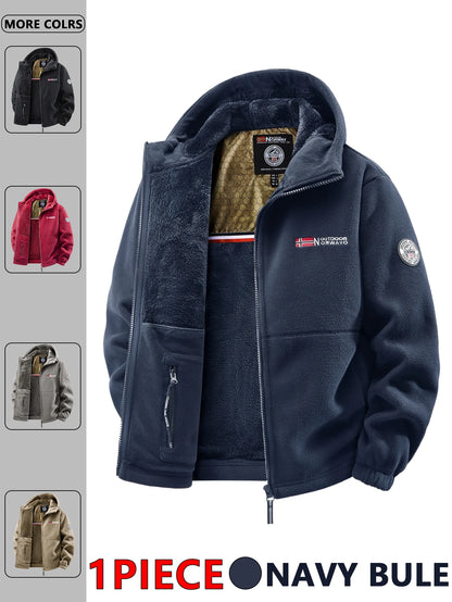 Men's Autumn & Winter Outdoor Hooded Jacket – Versatile Streetwear for Daily Wear, Travel, Parties, and Commuting