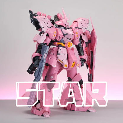 1/144 RG Sazabi Sakura Pink Mecha Action Figure – High-Mobility Assembly Model Kit with Water Slide Decals, Desktop Collectible Gift